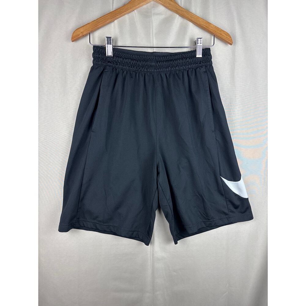 Nike Black Basketball Shorts Men’s sz Medium White Swoosh Dri-Fit